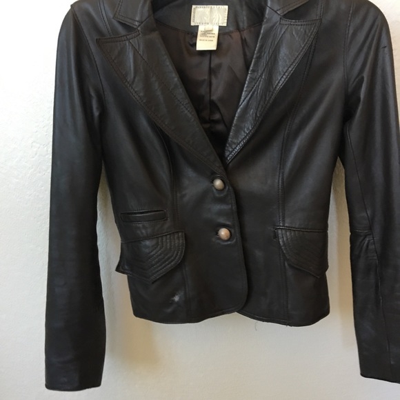 Original ALBERTO MAKALI pre-owner Dark Brown real Lamb Leather Jacket  4 - Picture 1 of 16